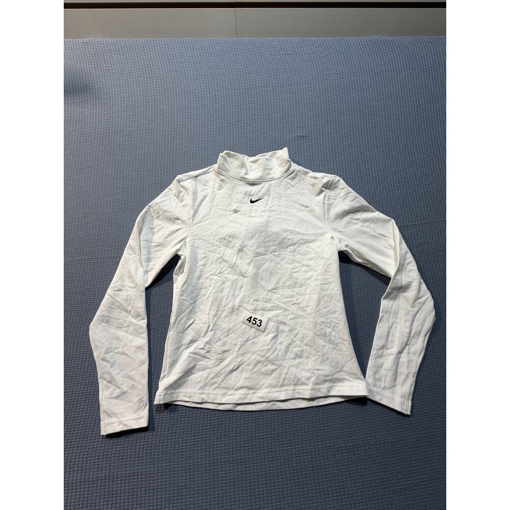 Nike Sport Wear Essential LongSleeve Top Women Sz M White Brand New
